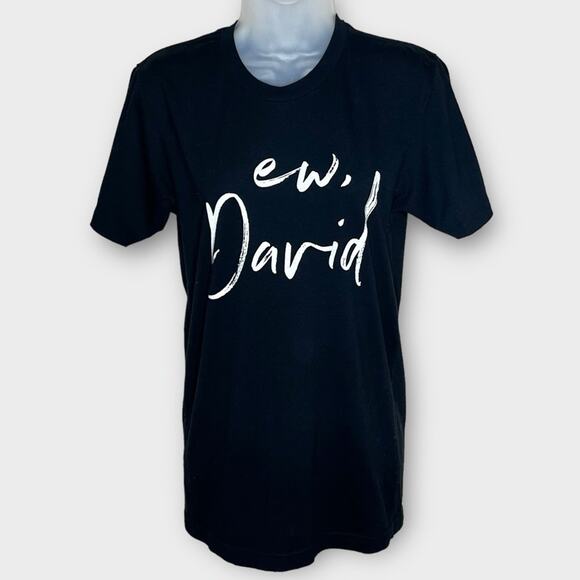 AMERICAN APPAREL Schitt’s Creek “ Ew, David” black graphic tee size small - Picture 2 of 5
